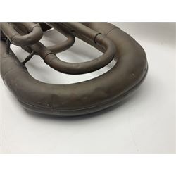 Early 20th century French Jerome Thibouville-Lamy Class B brass 4-valve euphonium for restoration or display L59cm