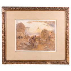 William Shackleton (Bradford 1872-1933): Sunrise Over the Lambs, gouache signed and dated '14, 34cm x 44cm