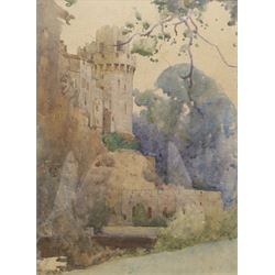 William Lee Hankey RWS (British 1869-1952): Ancient Feudal Castle and Moat, watercolour signed 34cm x 25cm