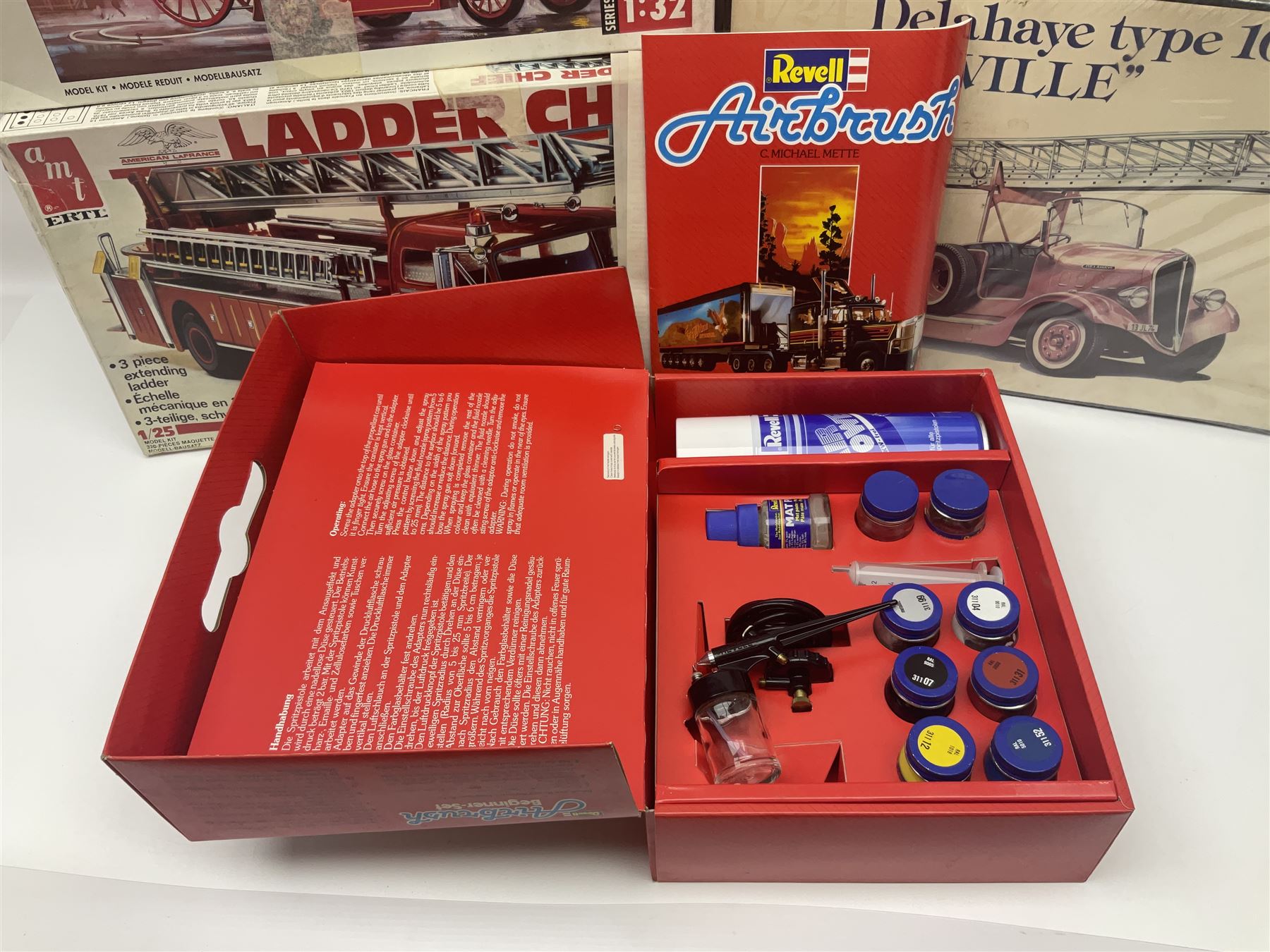 Seven scale model assembly kits to include Airfix, Heller, Italeri etc in one box