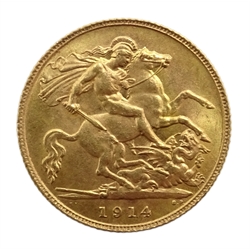  1914 gold half sovereign  