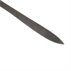 Prussian naval cutlass, the 58cm straight single edged blade broadening towards the point, wire bound grip, the guard with iron plate stamped TA 143, overall L75cm