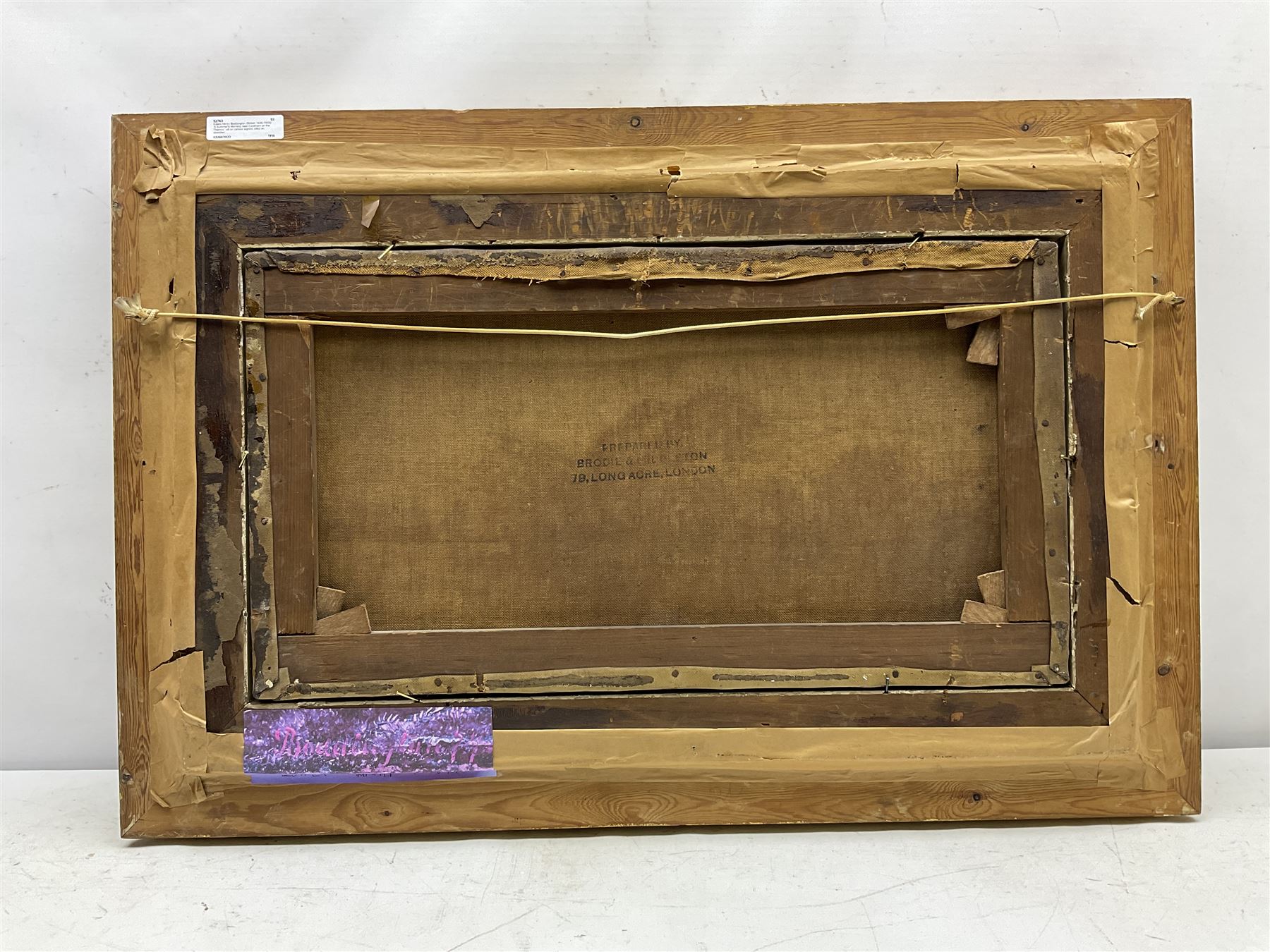 Edwin Henry Boddington (British 1836-1905): 'A Summer's Morning near Cookham on the Thames', oil on canvas signed, titled on stretcher 29cm x 55cm