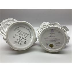 Three Coalport figures, comprising Eugenie, Lillie Langtry and Laura, together with seven other similar figures