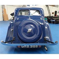 1939 MG SA Saloon

Registration: GRB 988
Chassis number: SA2983
Engine number: QPHG3242 (original engine)
Engine: 2,322cc six-cylinder petrol
Transmission: Manual
Odometer reading: 71,873 miles
Seating: Five
Colour: Two-tone blue
Former keepers: 6/7 recorded
V5C: Present
Keys: One

A 1939 MG SA Saloon, finished in an attractive two-tone blue colour scheme and retaining its original UK registration, GRB 988.

Introduced in 1936, the MG SA was the marque's prestigious sporting saloon, combining elegant coachwork with refined six-cylinder performance and luxurious accommodation. This example retains its original 2,322cc engine, numbered QPHG3242, and displays 71,873 miles on the odometer, although this mileage has not been independently verified.

The car is understood to have undergone an extensive rebuild and restoration between 2010 and 2015 and is today presented in showroom condition throughout. The coachwork has an excellent finish, complemented by outstanding chrome brightwork, wire wheels, a rear-mounted spare wheel, folding rear luggage rack and a desirable folding canvas sunroof. The engine bay is immaculately detailed, while the underside, chassis and suspension all reflect the high standard of restoration undertaken. A stainless-steel exhaust system has also been fitted.

The luxurious cabin features beautifully finished inlaid wood veneer, leather seating and period instrumentation, all presenting to an exceptionally high standard.

A particularly appealing aspect of this MG SA is its documented participation in the 1952 Daily Express National Motor Rally. Accompanying the vehicle are the original official rally programme together with period photographs showing the car competing in the event displaying entrant number 36. The programme lists entrant No. 36 in Class D.2 as an MG 2322cc, providing excellent documented provenance linking this car to one of Britain's best-known post-war motoring events, held between 12th and 15th November 1952.

Combining documented provenance with exceptional cosmetic presentation, this MG SA represents a rare opportunity to acquire one of MG's flagship pre-war sporting saloons.

At the time of cataloguing the vehicle started and ran well.

Features

• Original 2,322cc six-cylinder engine
• Manual transmission
• Original UK registration
• Two-tone blue coachwork
• Folding canvas sunroof
• Leather interior
• Inlaid wood veneer dashboard and trim
• Wire wheels
• Rear-mounted spare wheel
• Folding rear luggage rack
• Twin carburettors
• Stainless-steel exhaust system
• Extensive rebuild and restoration completed between 2010 and 2015

History and Documentation

• Approximately six to seven former keepers recorded
• Original engine (No. QPHG3242)
• Chassis No. SA2983
• Original UK registration
• Extensive rebuild and restoration completed between 2010 and 2015
• Original 1952 Daily Express National Motor Rally programme
• Period photographs showing the vehicle competing as Entrant No. 36
• V5C registration document not present
• One key

Condition

Presented in exceptional showroom condition, this MG SA has clearly benefited from a high-quality restoration completed to an impressive standard. The paintwork, chrome, interior, engine compartment and underside are all exceptionally well presented, reflecting the considerable work undertaken.

The vehicle started and ran well at the time of cataloguing. It has not been subjected to a full mechanical inspection by the auctioneers, and prospective purchasers should satisfy themselves as to the vehicle's condition, originality, mileage, specification and roadworthiness prior to bidding.

This vehicle forms part of the Estate of the late John Sills and is offered for sale by the Executors, providing a genuine reason for sale.