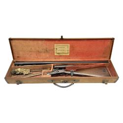 SHOTGUN CERTIFICATE REQUIRED - Late 19th century R. Robinson of Hull 12-bore side-by-side double barrel hammer shotgun; with 76cm(30