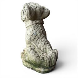 Pair of cast stone garden dogs of foo