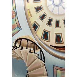 Joy Lomas (British Contemporary): The Rotunda Ceiling - Scarborough, oil on canvas signed, title label verso 100cm x 70cm