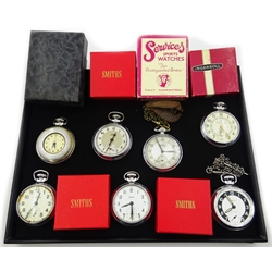  Ingersoll Ltd London Triumph chrome pocket watch cased, 1950's and 60's Services, Ingersoll and Smith's pocket watches, boxed, some with papers  