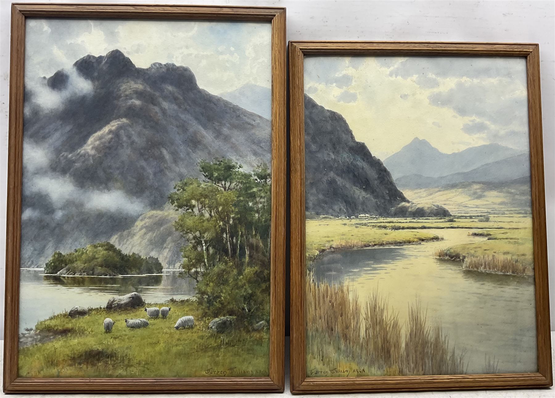 Warren Williams ARCA (British 1863-1941): Welsh River Landscapes, two watercolours signed 51cm x 35cm & 47cm x 34cm (2)