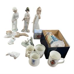 Royal Doulton Cinderella, together with five Nao figures, three boxes of Wade Whimsies etc