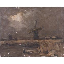 Edwin John Ellis (British 1841-1895): Windmills, pair oils on canvas, one signed 36cm x 46cm (2) (unframed)