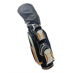 Set of eighteen golf clubs, including drivers, putters etc, together with Nicklaus golf bag
