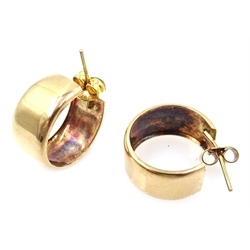  Pair of gold hoop ear-rings and gold bracelet, both hallmarked 9ct   