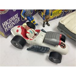 Ghostbusters - 'ECTO 1' car with two figures; ECTO-2 Vehicle, Highway Hunter Action Ghost Vehicle and Haunted Vehicles Air Sickness; all boxed; racing car with Egon Spengler driver; two 1984 Marshmallow Man figures; and four unopened carded/boxed figures etc
