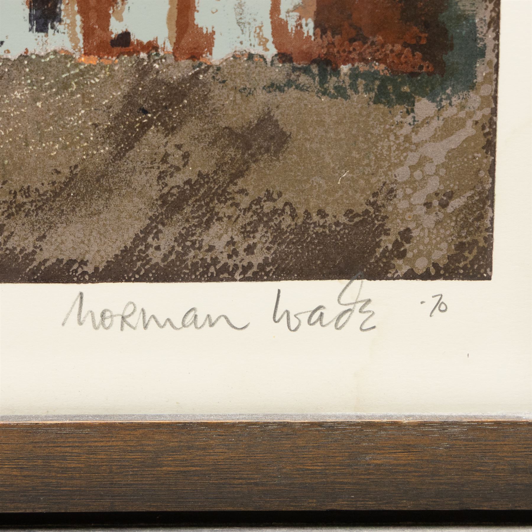 Norman Wade (British 1922-2004): 'Lindisfarne Abbey', limited edition lithograph signed titled dated '70 and numbered 55/70, 50cm x 65cm