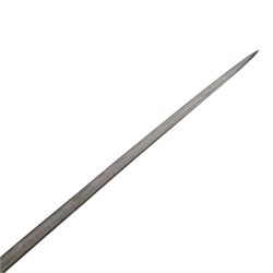 French 1837 pattern officers sword, 70cm single edged blade, with pierced brass hilt, ribbed grip, with brass mounted leather scabbard, L85cm