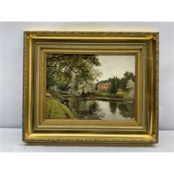 Mary Dawson Elwell (British 1874-1952): 'Thorpe Hall Rudston East Yorkshire', oil on panel signed and dated 1927, 25cm x 35cm
Provenance: East Yorkshire private collection