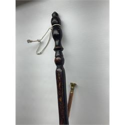 Cased sewing machine, together with bed warmer and copper hunting horn