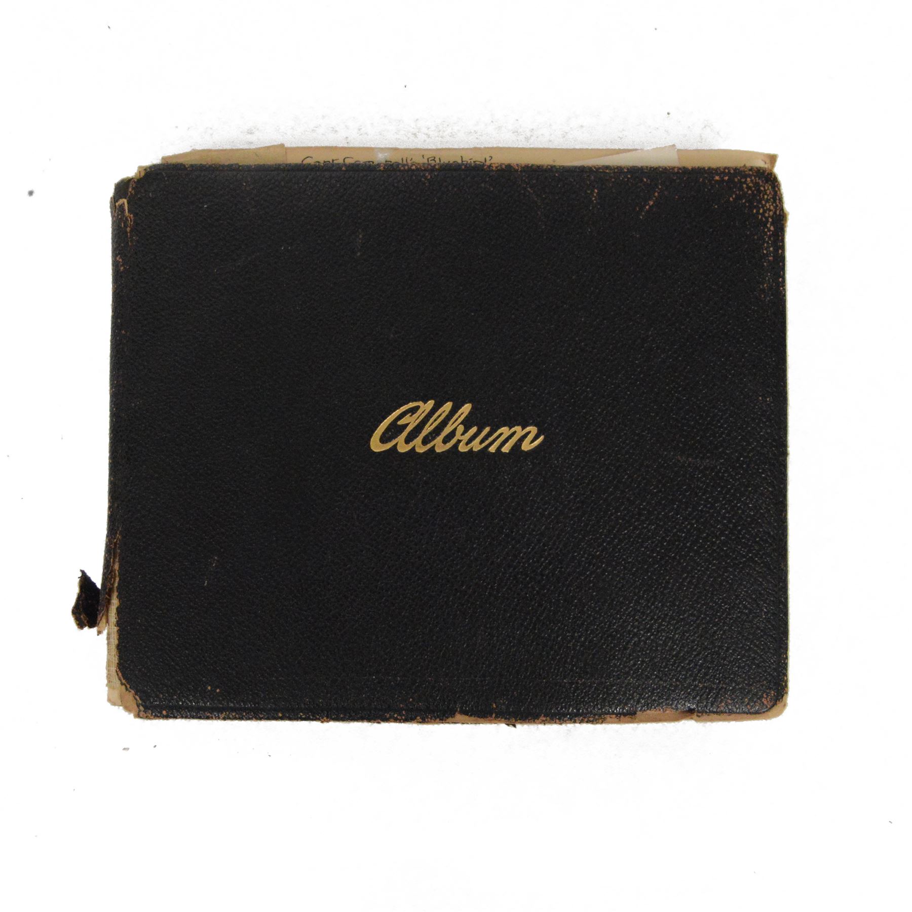 1920s/30s autograph album, with signatures including Oswald Mosley, Noel Coward, Sir Malcolm Campbell, Gerald Du Maurier and Seymour Hicks, in tooled leather album with gilt lettering