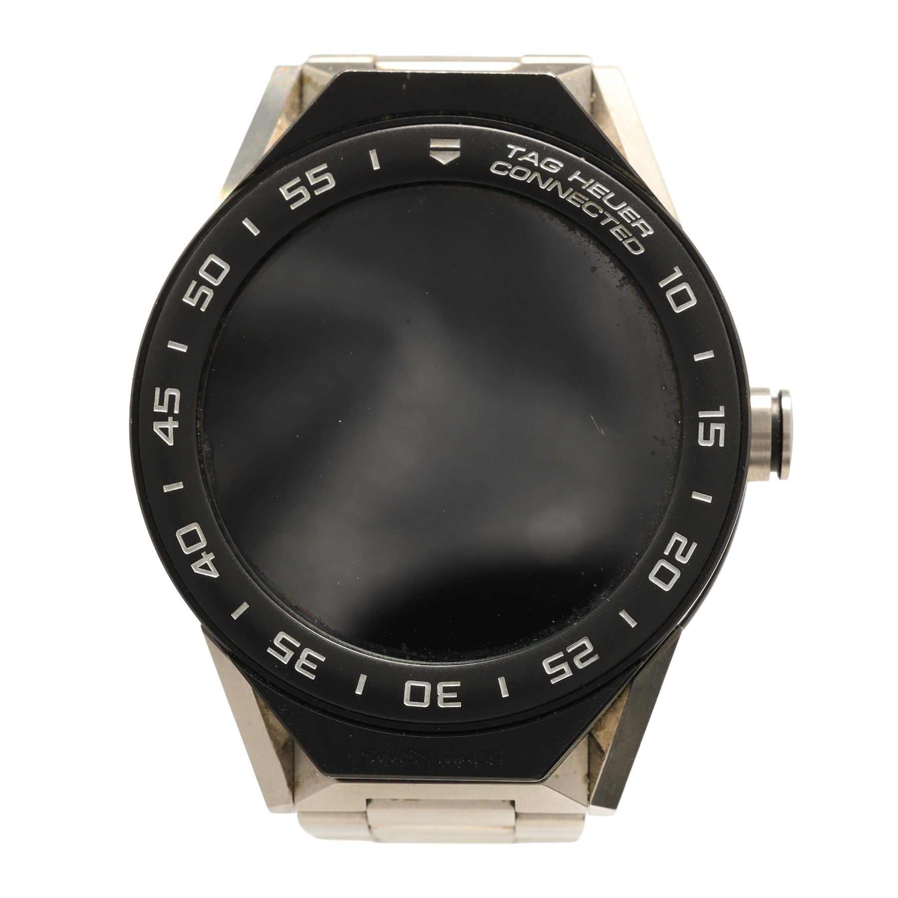 Tag Heuer Connected Modular gentleman's titanium wristwatch, Ref. SBF8A8001, on stainless steel bracelet with fold-over clasp, boxed