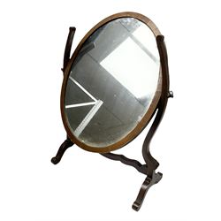 Mahogany framed dressing table mirror, H57.5cm, W42.5cm