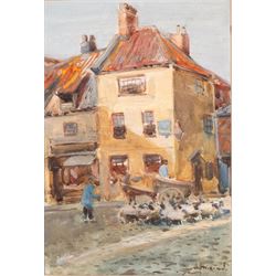 John Atkinson (Staithes Group 1863-1924): Going to Market - Whitby, watercolour signed 28cm x 19cm