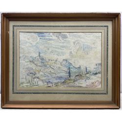 Joseph Alfred Terry (Staithes Group 1872-1939): Italianate Landscape, watercolour and pencil unsigned 26cm x 38cm