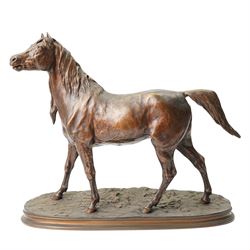 After Pierre-Jules Mene (French 1810-1879): The Norman Mare, bronze figure on a stepped ov...