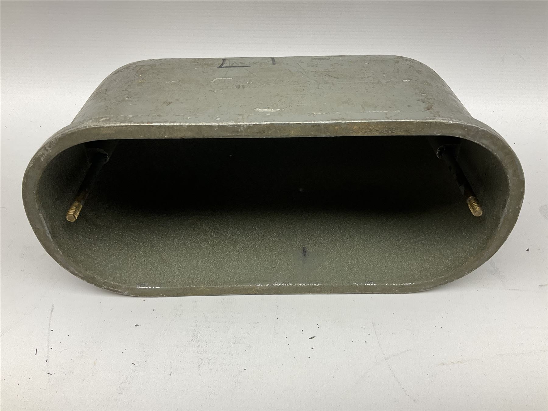 Cooke Troughton & Simms Ltd. York surveyor's level Pat.No. 242468 serial no. SO35312 with grey painted brass body L20cm; in grey metal case with domed lift-off lid; and Carl Zeiss Jena Optical Level NI 025, serial no.487011 with mustard japanned metal body in grey metal case with domed lift-off lid (2)