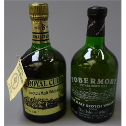  Tobermory Malt Scoth Whisky, 40%vol and Royal Culross Scotch Malt Whisky, aged 8 years, 43 GL, with swing ticket, lacks red seal,  both 75cl in dumpy bottles   