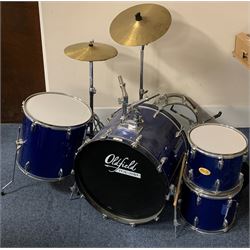 An Oldfield Percussion seven piece drum kit.