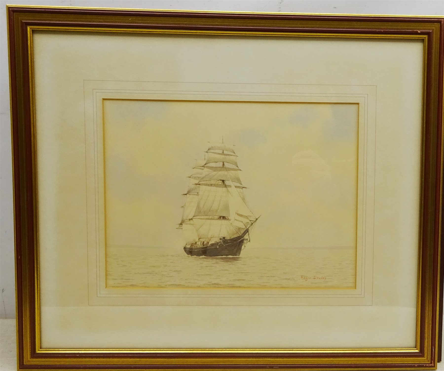 Roger Davies (British 1945) 'Golden Sea', watercolour signed, titled