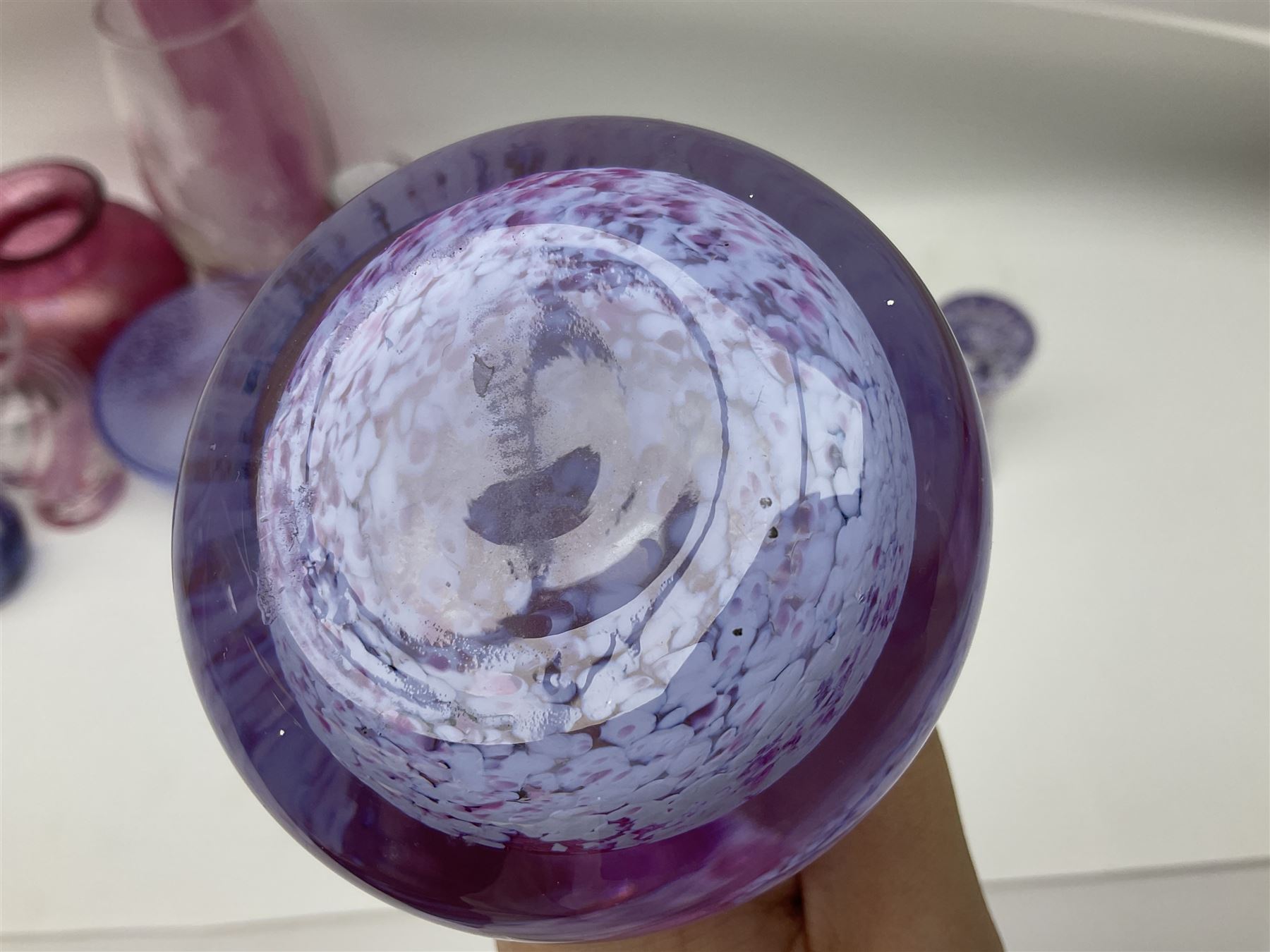 Collection of Caithness glass vases and dishes, to include mottled and swirl designs,  largest 20cm (23)