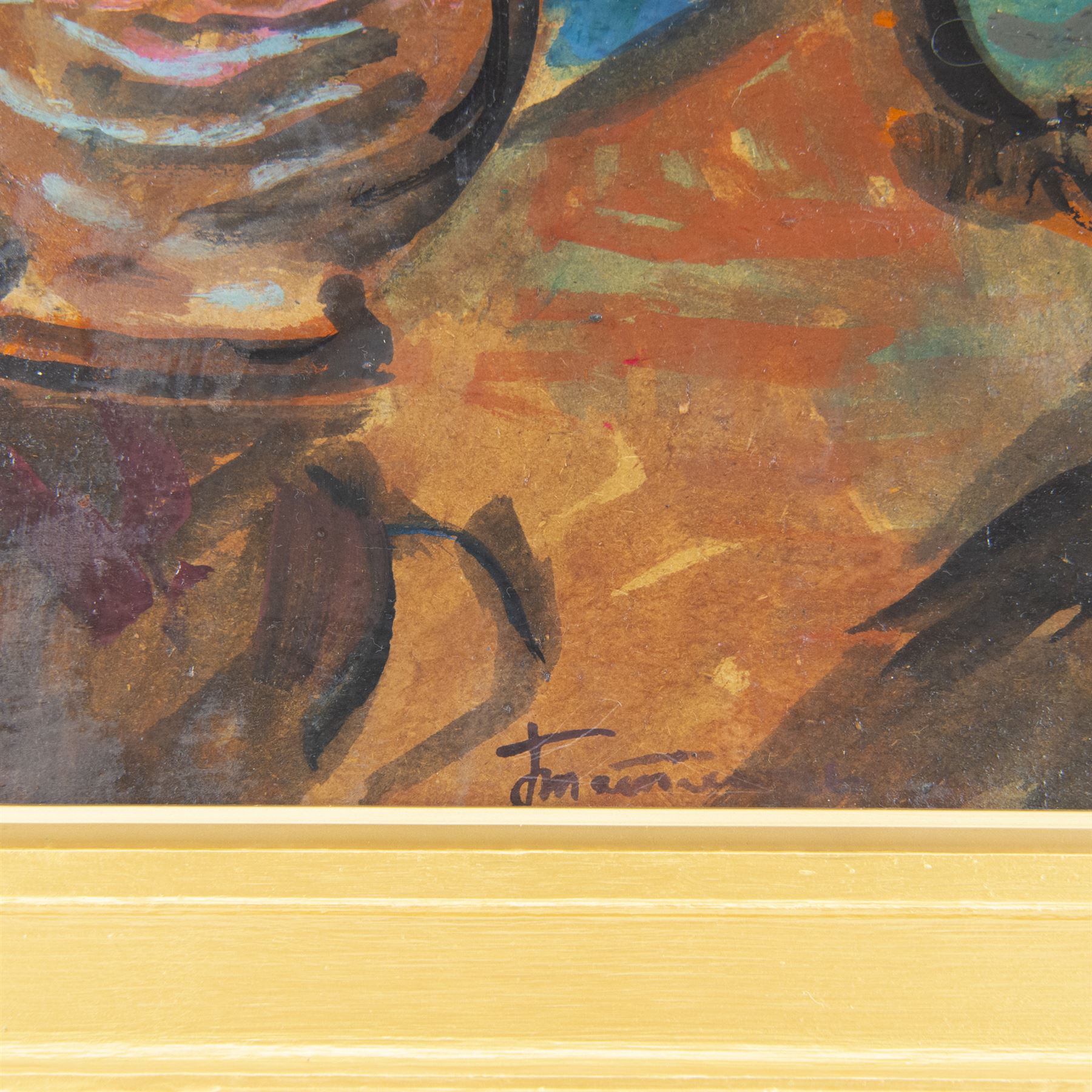 Attrib. Vladimir Tatlin (Russian 1885-1953): Still Life Vase of Flowers, oil on card signed 48cm x 35cm  