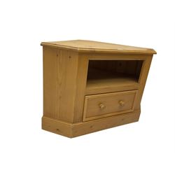 Solid pine corner tv stand