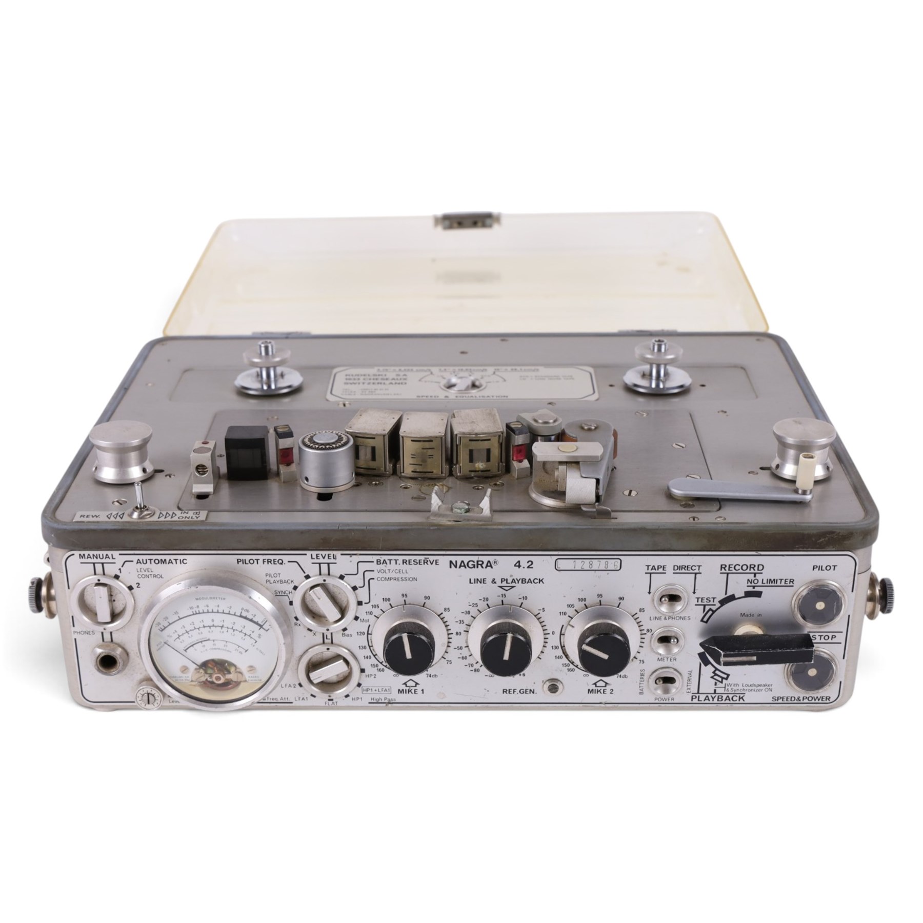Nagra 4.2 portable mono reel to reel tape recorder, made in Switzerland, circa 1970