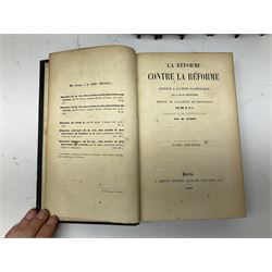 Histoire De Saint Bernard Et De Son Siecle par Le R.P. Marie-Theodore Ratisbonne. 1864 Paris. Two volumes; Nouveau Commentaire Litteral, Critique Et Theologique. 1854 Paris. Nine volumes; and Oeuvres De M. Audin. 1845/7 Paris. Eight volumes. All with leather bindings (19)
