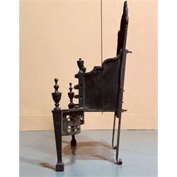 Victorian dog basket / fire grate of Georgian design, scrolled wrought, and cast iron, with decorative steel fret. H93cm W75cm D43cm - COLLECTION BY APPOINTMENT FROM: The White House, Thirsk Road, Easingwold, York, YO61 3NF - CALL 01723 507111 TO ARRANGE
