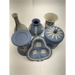 Wedgwood Jasperware including jugs, trinket dishes plates, vases etc    