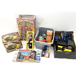 Pelham Puppet Police man with box, Star Wars Princess Leia figure by Kenner, boxed, Matchbox ‘Carguantua Monster of the Freeways’ playset, Bandai lazer tank, both boxed, Tonka trucks and other toys etc
