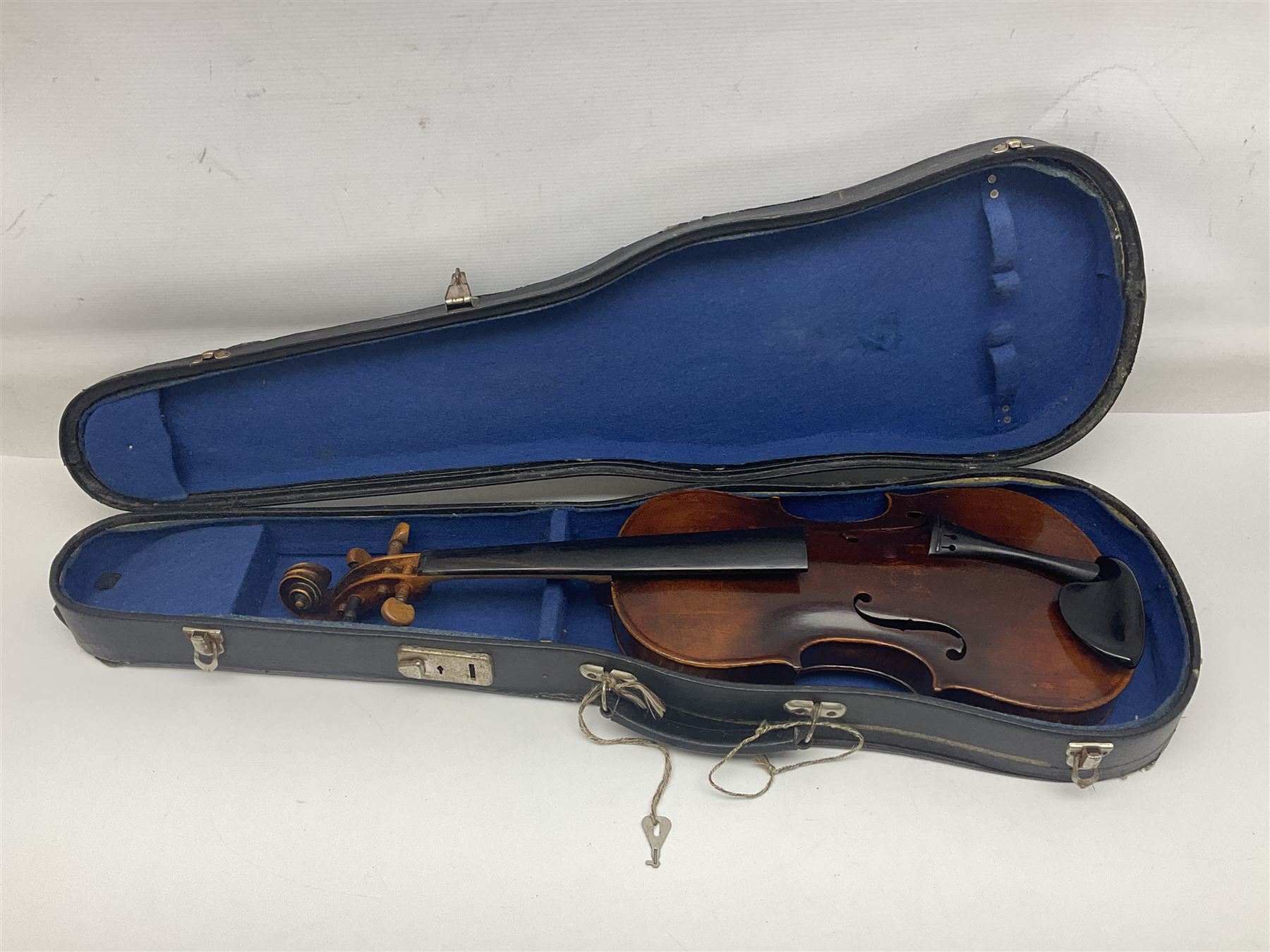 Czechoslovakian violin stamped LIZST c1920 with 35.5cm two-piece maple back and ribs and spruce top L59.5cm overall; in carrying case