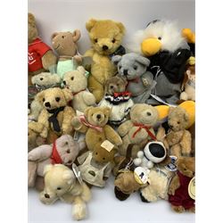 Over fifty small teddy bears including eight Nici, thirteen The Dog Artlist Collection, Merrythought, Connoisseur, Plushpals, Russ, Bocs Terganau, Tails & Tales, House of Nisbet etc