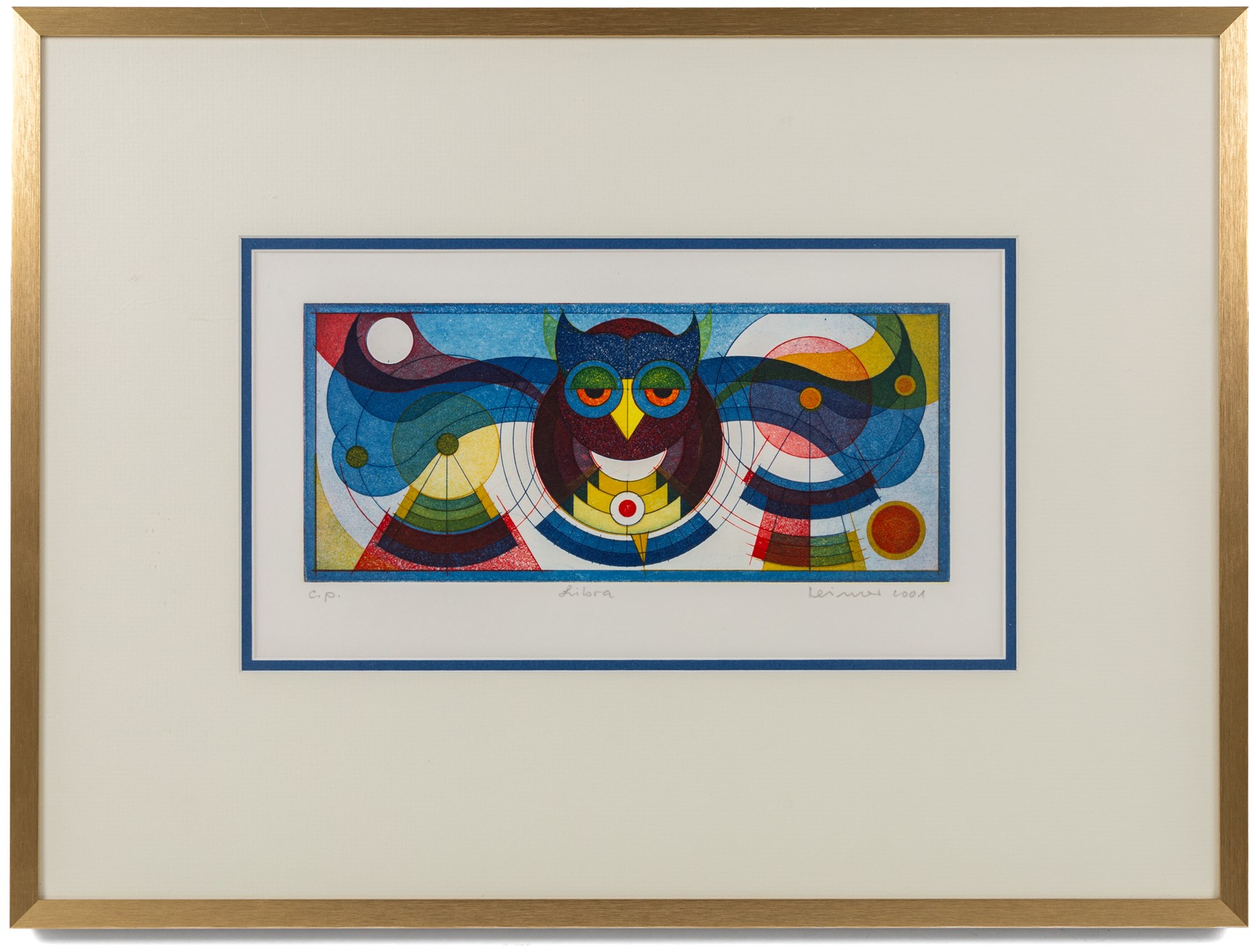 Hans-Joachim 'Jockel' Reisner (German 1938-2023): 'The Master' and 'Libra', two coloured etchings signed titled dated 2000 and 2001, one numbered 8/10 in pencil and stamped with blindstamp max 21.5cm x 15.5cm (2)
Notes: Reisner is best known for creating the Bradford City Fire Memorial in 1986. His style of printmaking is characterised by geometric lines and shapes, influenced by his degree in engineering.