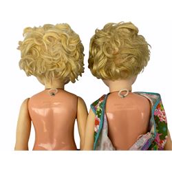 Collection of vintage dolls including two Australian Brownie Downing stockinette dolls; two 1960s Mattel 'Rosebud' talking dolls; 1960s Ideal Tearie Dearie doll in original dress; Norah Wellings type felt sailor doll and another similar etc