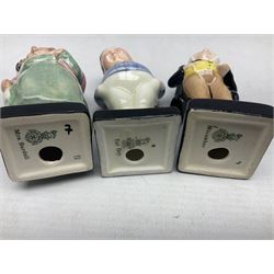 Sixteen Royal Doulton Charles Dickens figures, to include Oliver Twist, Fat Boy, Fagan, Stiggins etc, all with printed marks beneath