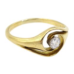Early 20th century 9ct gold single stone old cut diamond ring, diamond approx 0.15 carat