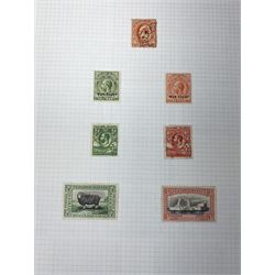 Falkland Islands, King Edward VII and later stamps, including 1904-12 values to one shilling unused, King George V 1912-20 values to five shillings unused etc, housed on pages