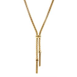 9ct gold mesh link tassel necklace, hallmarked,  approx 16.75gm