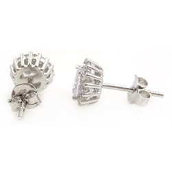  Pair of silver cluster dress ear-rings stamped 925  